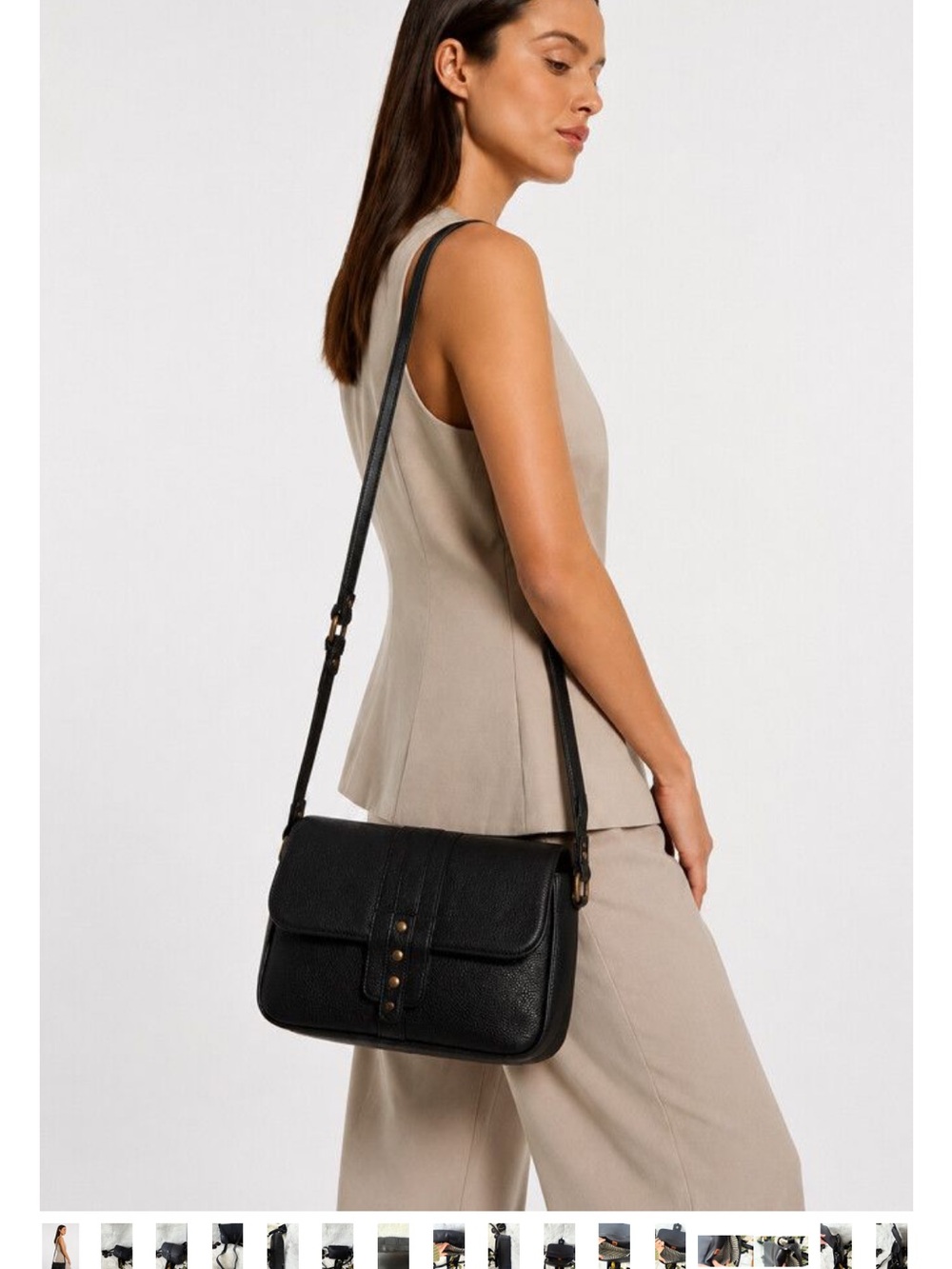 Status Anxiety Classic Black Leather Crossbody Bag